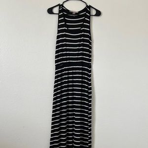 Black & White Striped Maxi Dress